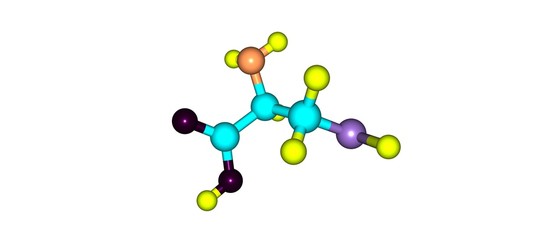 Cysteine molecular structure isolated on white