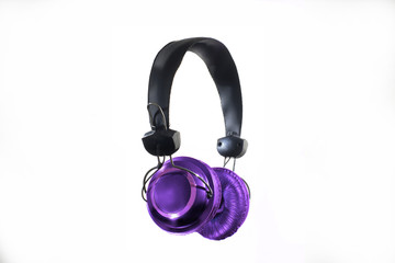 Purple headset. Isolated on white background.