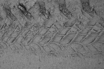 Tire prints on sand