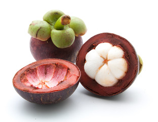 mangosteen queen of fruits on white