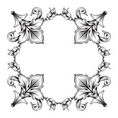 Classical baroque ornament vector 