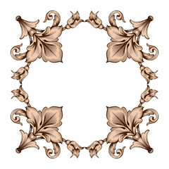 Classical baroque ornament vector 