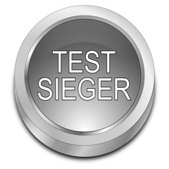 Test Winner button - in german - 3D illustration