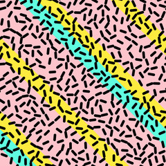 Retro Seamless Pattern in Memphis Style Design