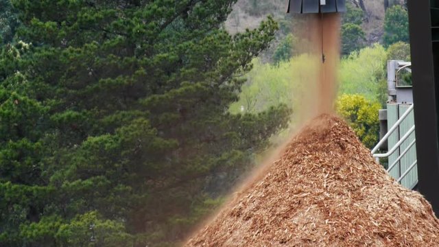 a pile of wood chips