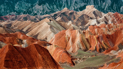 panorama of rainbow-mountain in Zhangye Danxia Landform Geological Park in China