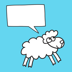 Sheep With Speech Bubble. Stock vector template, easy to use.