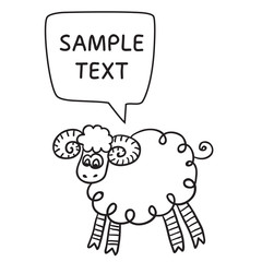 Sheep With Speech Bubble. Stock vector template, easy to use.