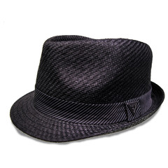 Black wicker hat on a white background