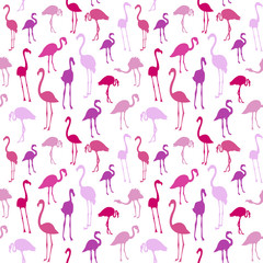 Vector seamless pattern with flamingo bird. Can be used for textile, website background, book cover, packaging.
