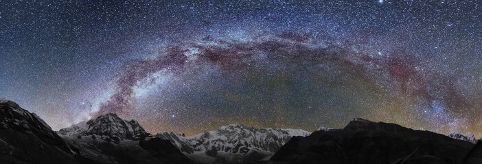 Milky way over Annapurna Himalayan range