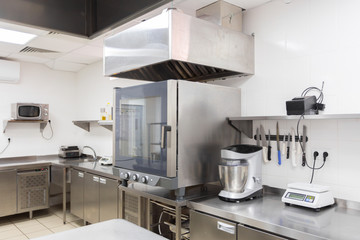 Modern kitchen equipment in a restaurant