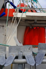 Fishing boat moored in the port. Laukvik-Astvagoya-Lofoten-Nordland-Norway. 0629