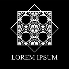 Geometric ornamental symbol for design and decoration. Vector illustration