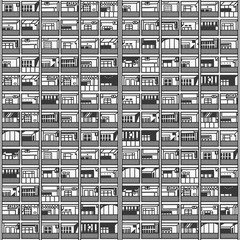 Seamless pattern of residential, commercial office building