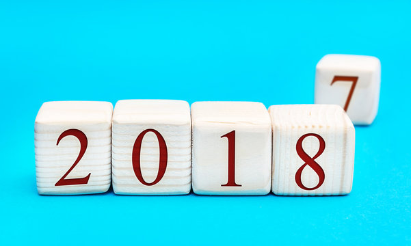 New year 2018 replace 2017 year. New year concept.