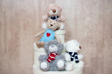 Three friends Teddy from the box