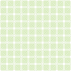 Abstract geometric pattern with lines. Sacred seamless geometry. Rhombuses, triangles and squares. Endless green texture background. Vector.