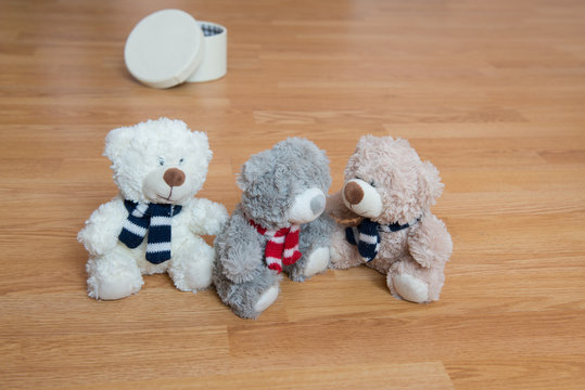 Three friends Teddy from the box