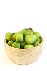 Lotus seeds put in a wooden cup