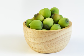 Lotus seeds put in a wooden cup