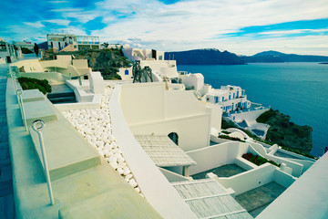 Architecture in town Oia. Santorini Greece