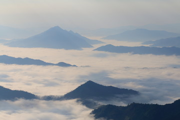 morning mountain fog Thailand