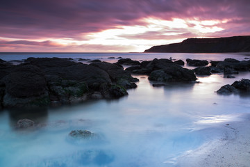 Rocky beach at Cayton Bay, North Yorkshire