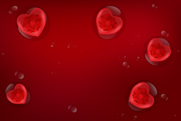 Red Valentine concept background with space for text, illustration vector.
