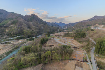  	2017年春の八ッ場ダム予定地の風景