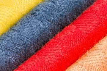 Abstract background of cotton yarn bobbins