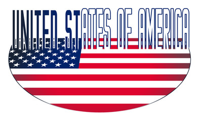 Illustration logo flag of United States of America official symbols isolated