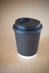 Blank black disposable paper cup