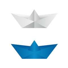 Logo, icon, origami boat.