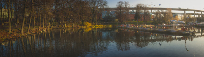 Fototapeta premium Stockholm Waterfront Sunrise in Autumn