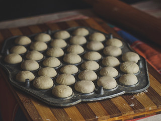ravioli handmade with filling (dumplings)
