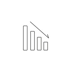 bars descending graph vector line icon, sign, illustration on background, editable strokes