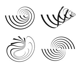 Vector abstract swirl backgrounds. Creative geometric patterns. Modern design elements.