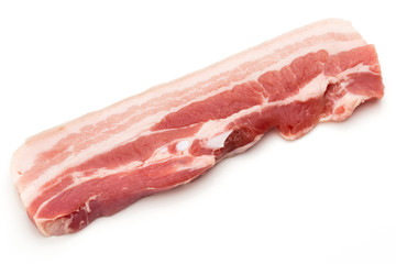 Meat pork slices isolated on the white background.