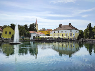 Obraz premium Fountain on Mill Pond in Tapolca, Hungary
