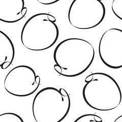 Hand drawn scribble circles seamless pattern background. Business flat vector illustration. Circles sign symbol pattern.