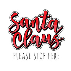 Vector illustration of 'Santa Claus' lettering