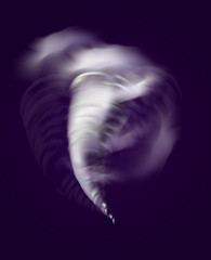 Realistic image of a tornado in motion.