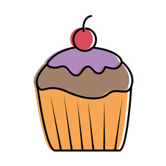 sweet cupcake isolated icon vector illustration design