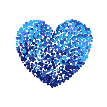 Vector colorful illustration of blue heart