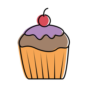 sweet cupcake isolated icon vector illustration design