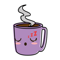 delicious coffee cup kawaii character vector illustration design