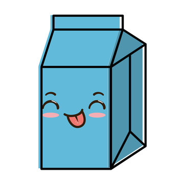 milk box kawaii character vector illustration design