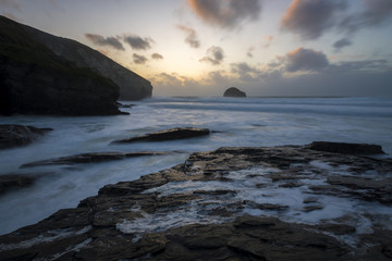 Trebarwith Strand in North Cornwall.