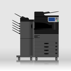 multifunction printer scanner copier, Copy machine, Vector illustration design.